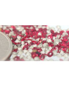 Swarovski 1028 Chaton, Round Rhinestones 09pp Light Siam Pointed Back Silver Foiled - 12 Pcs
