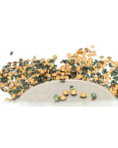 Swarovski 1012 Chaton, Round Rhinestones 10pp Turmaline Pointed Back Gold Foiled - 12 Pcs