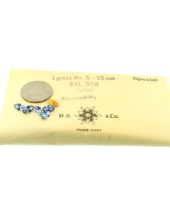Swarovski 4200 Navette Rhinestones 10x5mm Alexandrite Pointed Back Gold Foiled - 2 Pcs