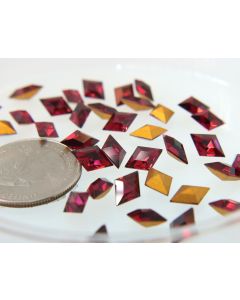 Swarovski 4710 Diamond Rhinestones 10.5x7mm Ruby Pointed Back Gold Foiled - 2 Pcs