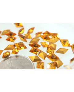 Swarovski 4710 Diamond Rhinestones 10.5x7mm Topaz Pointed Back Gold Foiled - 2 Pcs