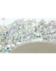 Swarovski 1100 Chaton, Round Rhinestones 13pp Crystal Ab Pointed Back Silver Foiled - 12 Pcs