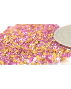 Swarovski 1100 Chaton, Round Rhinestones 13pp Rose Pointed Back Gold Foiled - 12 Pcs