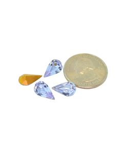 Swarovski 4300 Pear Rhinestones 13x7.8mm Alexandrite Pointed Back Gold Foiled - 1 Pcs