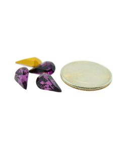 Swarovski 4300/2 Pear Rhinestones 13x7.8mm Amethyst Pointed Back Gold Foiled - 1 Pcs