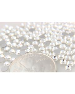 Swarovski 2012 Chaton Rose, Round Rhinestones 14ss Crystal Flatback Silver Foiled - 6 Pcs