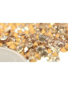 Swarovski 1012 Chaton, Round Rhinestones 15pp Light Colorado Topaz Pointed Back Gold Foiled - 12 Pcs