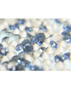 Swarovski 1028 Chaton, Round Rhinestones 15pp Montana Pointed Back Silver Foiled - 12 Pcs