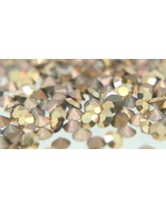 Swarovski 1100 Chaton, Round Rhinestones 15pp Comet Or (Gold) Pointed Back Gold Foiled - 12 Pcs