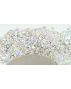 Swarovski 1100 Chaton, Round Rhinestones 15pp Crystal Ab Pointed Back Silver Foiled - 12 Pcs