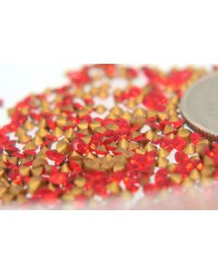 Swarovski 1012 Chaton, Round Rhinestones 16pp Hyacinth Pointed Back Gold Foiled - 12 Pcs