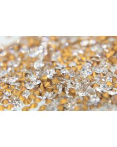Swarovski 1100 Chaton, Round Rhinestones 16pp Crystal Pointed Back Gold Foiled - 12 Pcs