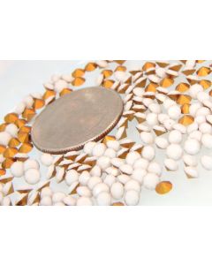 Swarovski 1100 Chaton, Round Rhinestones 31pp Chalk White Pointed Back Gold Foiled - 8 Pcs