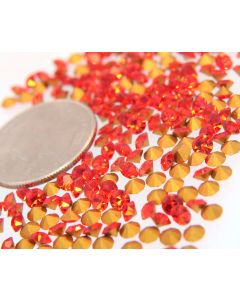 Swarovski 1100 Chaton, Round Rhinestones 31pp Hyacinth Pointed Back Gold Foiled - 8 Pcs