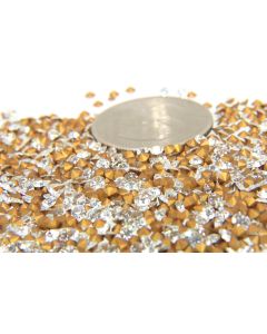 Swarovski 1100 Chaton, Round Rhinestones 17pp Crystal Pointed Back Gold Foiled - 12 Pcs
