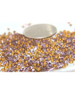 Swarovski 1100 Chaton, Round Rhinestones 17pp Light Amethyst Pointed Back Gold Foiled - 12 Pcs