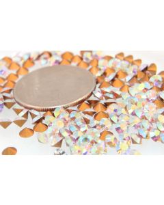 Swarovski 1012 Chaton, Round Rhinestones 17ss Crystal Ab Pointed Back Silver Foiled - 6 Pcs