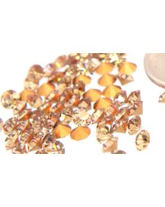 Swarovski 1012 Chaton, Round Rhinestones 17ss Light Colorado Topaz Pointed Back Gold Foiled - 6 Pcs