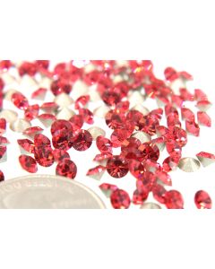 Swarovski 1028 Chaton, Round Rhinestones 17ss Padparadasha Pointed Back Silver Foiled - 6 Pcs