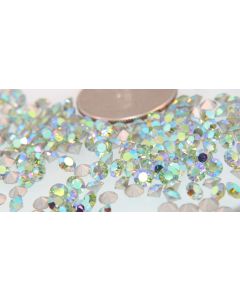 Swarovski 1100 Chaton, Round Rhinestones 17ss Chrysolite Ab Pointed Back Silver Foiled - 6 Pcs