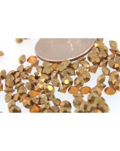 Swarovski 1100 Chaton, Round Rhinestones 17ss Comet Or (Gold) Pointed Back Gold Foiled - 6 Pcs