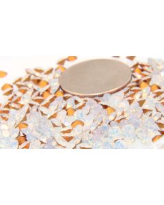 Swarovski 1100 Chaton, Round Rhinestones 17ss White Opal Pointed Back Gold Foiled - 6 Pcs