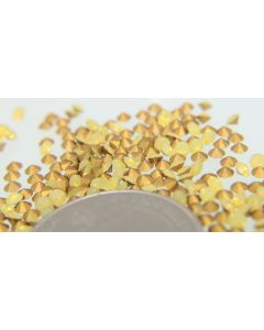 Swarovski 1100 Chaton, Round Rhinestones 18pp Yellow Opal Pointed Back Gold Foiled - 12 Pcs