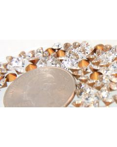 Swarovski 1012 Chaton, Round Rhinestones 18ss Crystal Pointed Back Gold Foiled - 6 Pcs