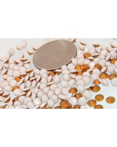 Swarovski 1100 Chaton, Round Rhinestones 18ss Chalk White Pointed Back Gold Foiled - 6 Pcs