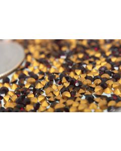 Swarovski 1100 Chaton, Round Rhinestones 19pp Garnet Pointed Back Gold Foiled - 12 Pcs