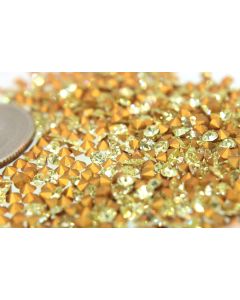 Swarovski 1100 Chaton, Round Rhinestones 19pp Jonquil Pointed Back Gold Foiled - 12 Pcs