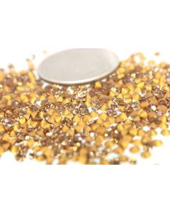 Swarovski 1100 Chaton, Round Rhinestones 19pp Light Smoke Topaz Pointed Back Gold Foiled - 12 Pcs