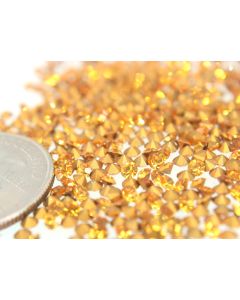 Swarovski 1100 Chaton, Round Rhinestones 19pp Topaz (Old) Pointed Back Gold Foiled - 12 Pcs