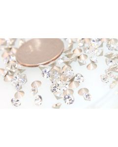Swarovski 1028 Chaton, Round Rhinestones 20ss Crystal Pointed Back Silver Foiled - 6 Pcs