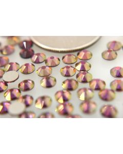 Swarovski 2088 Chaton Rose, Round Rhinestones 20ss Lilac Shadow Flatback Silver Foiled - 6 Pcs