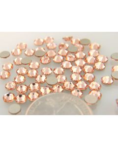 Swarovski 2088 Chaton Rose, Round Rhinestones 20ss Light Peach Flatback Silver Foiled - 6 Pcs