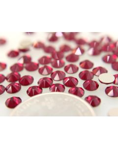 Swarovski 2088 Chaton Rose, Round Rhinestones 20ss Siam Flatback Silver Foiled - 6 Pcs
