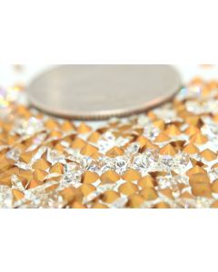 Swarovski 1100 Chaton, Round Rhinestones 21pp Crystal Pointed Back Gold Foiled - 12 Pcs