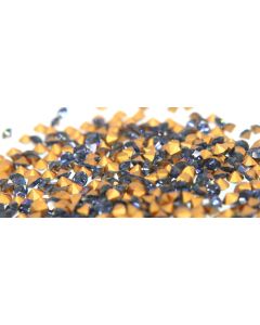 Swarovski 1100 Chaton, Round Rhinestones 21pp Montana Pointed Back Gold Foiled - 12 Pcs
