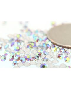 Swarovski 1100 Chaton, Round Rhinestones 21pp Light Smoke Topaz Ab Pointed Back Silver Foiled - 12 Pcs