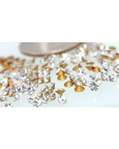 Swarovski 1100 Chaton, Round Rhinestones 23pp Crystal Pointed Back Gold Foiled - 8 Pcs