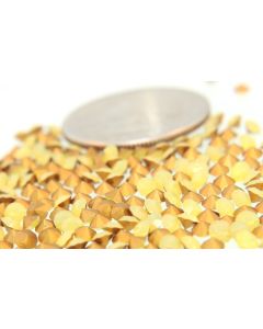 Swarovski 1100 Chaton, Round Rhinestones 24pp Yellow Opal Pointed Back Gold Foiled - 8 Pcs