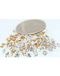 Swarovski 1100 Chaton, Round Rhinestones 25pp Crystal Pointed Back Gold Foiled - 8 Pcs