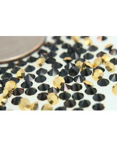 Swarovski 1100 Chaton, Round Rhinestones 25pp Comet Or (Gold) Pointed Back Gold Foiled - 8 Pcs