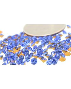Swarovski 1100 Chaton, Round Rhinestones 25pp Sapphire Pointed Back Gold Foiled - 8 Pcs