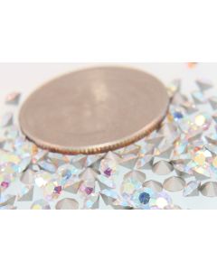 Swarovski 1100 Chaton, Round Rhinestones 26pp Crystal Ab Pointed Back Gold Foiled - 8 Pcs