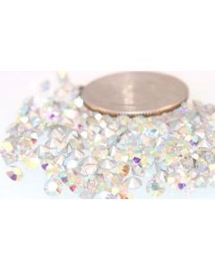 Swarovski 1100 Chaton, Round Rhinestones 27pp Crystal Ab Pointed Back Silver Foiled - 8 Pcs
