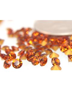 Swarovski 1100 Chaton, Round Rhinestones 27pp Madeira Topaz Pointed Back Gold Foiled - 8 Pcs