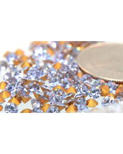 Swarovski 1100 Chaton, Round Rhinestones 28pp Alexandrite Pointed Back Gold Foiled - 8 Pcs