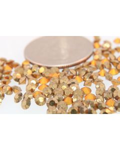 Swarovski 1100 Chaton, Round Rhinestones 28pp Comet Or (Gold) Pointed Back Gold Foiled - 8 Pcs